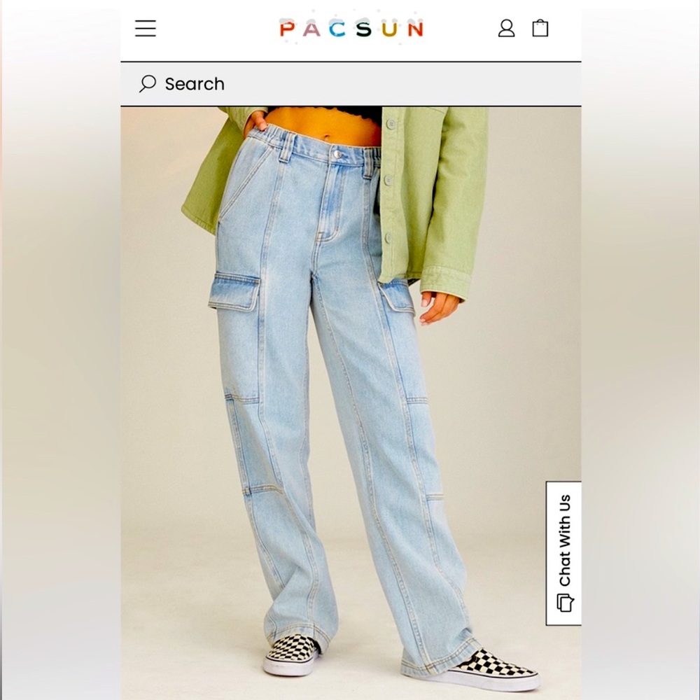 ⭐️Host Pick ⭐️Light blue Pacsun women's baggy style cargo. Small